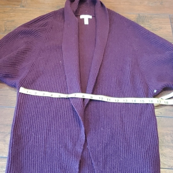 NWT Leith Dolman Sleeve long Cardigan in Wine  knit sweater sz XXS - Picture 5 of 6
